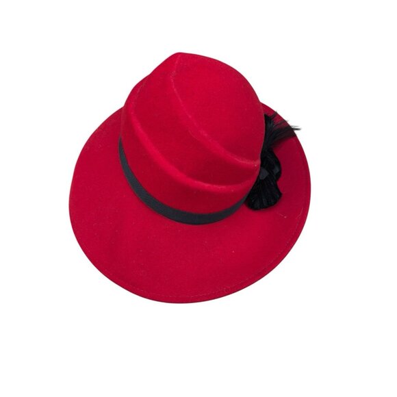 Vintage Red/Black Doeskin Felt 100% Wool Hat Geo Bollman Co. USA Made main image 4